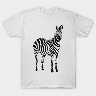 Black shapes forming a Zebra T-Shirt